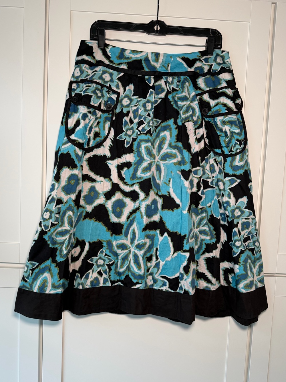 Vintage Y2K Lily Floral Retro Funky Cotton Midi Skirt Bold Print Fairycore